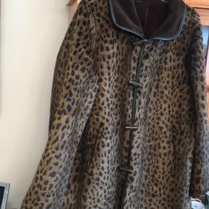 SOLD Leopard and brown Reversible winter coat !